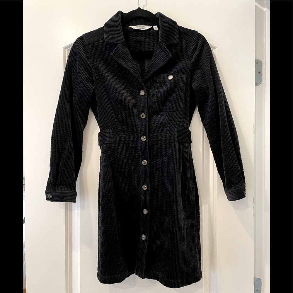 & Other Stories Corduroy Navy Dress